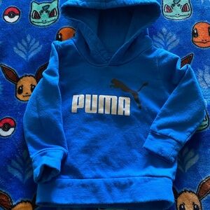 Puma Blue Hooded Sweatshirt with Plush Fleece